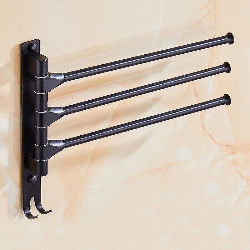 Slowmoose Aluminum Bathroom Rotating Rod Hotel Towel Bars Rack 3 bars