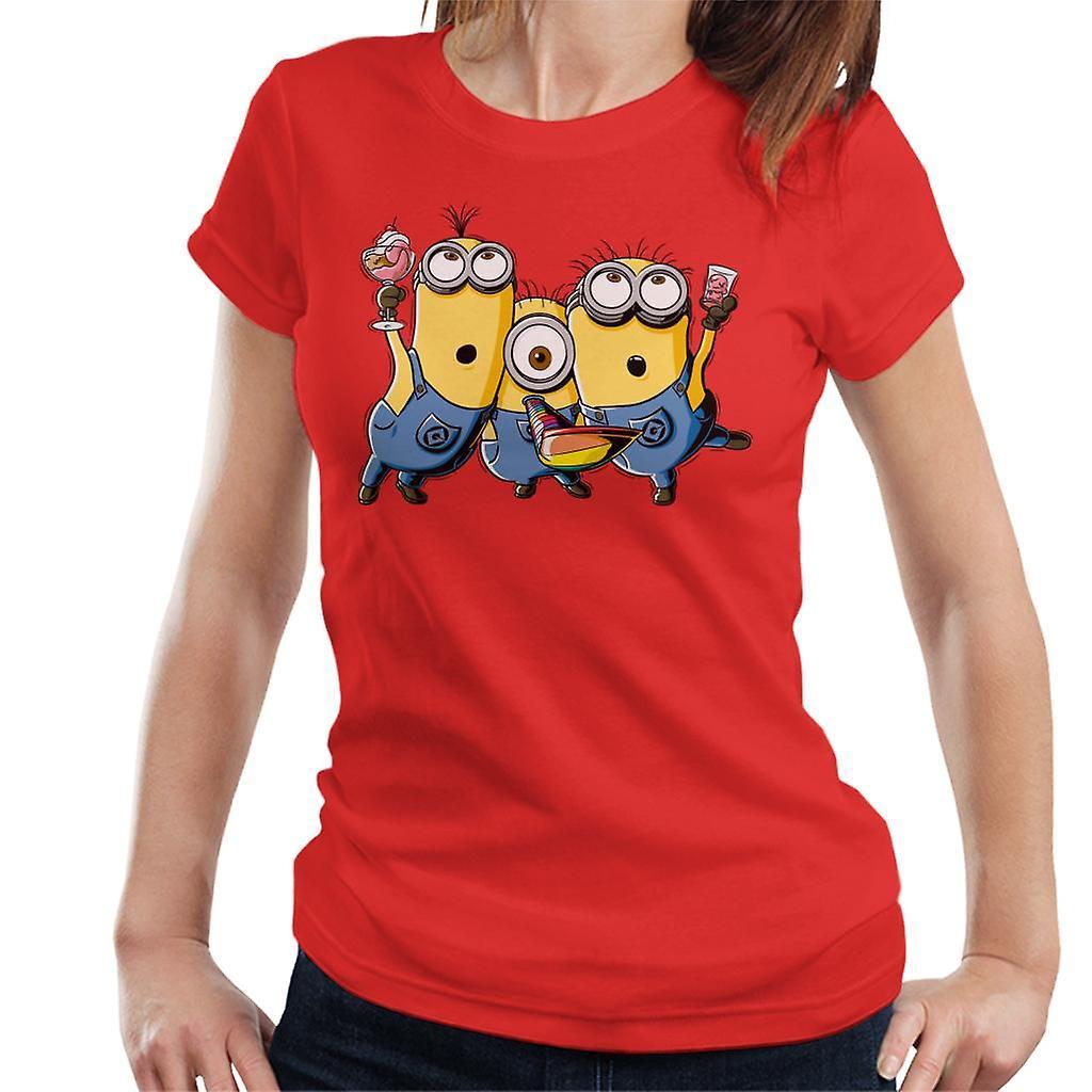 Despicable Me Minions Party Women's T-Shirt Red Large