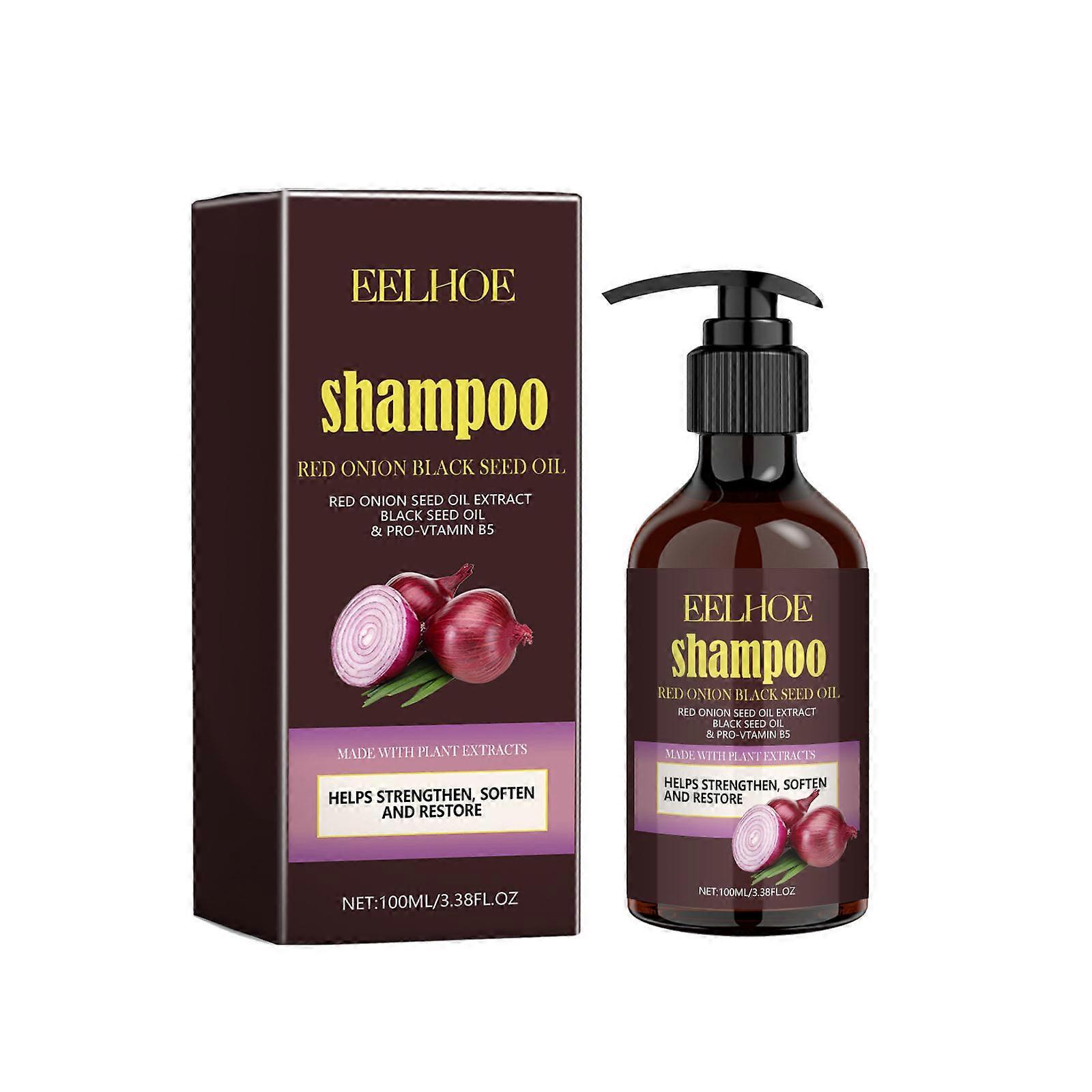 unbrand Red Onioned Black Seed Oil Shampoo Repair Shampoo Nourishes And Soothes Dry Hair. Smoothed And Glossy Oil Control Shampoo 100ml Purple