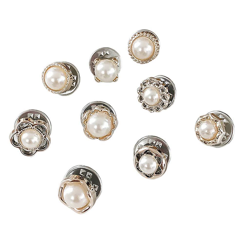 Vonkayi 10 Pcs Clothing Decorative Brooch Anti-Light Leaking Fixed Button Workplace Lady Prevents Accidental Exposure Type 4