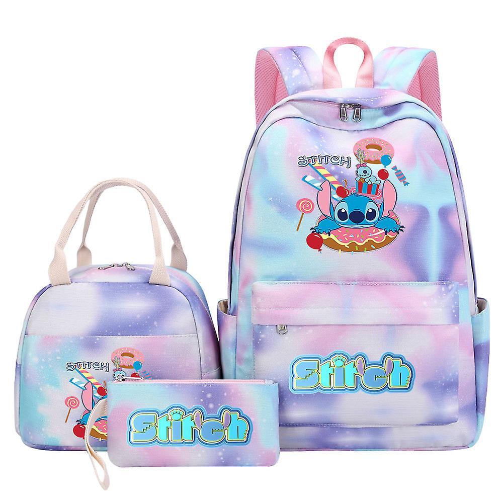 Htclv 3pcs Lilo Stitch Backpack Female Male Travel School Bag High Quality Teens Mochilas 1