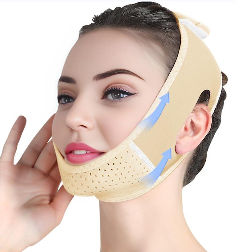 Fongwan V Line Lifting Mask Double Chin Reducer, Face Lifting Chin Strap Reusable V-line Masks Face Lifting Band To Eliminate Sagging Skin skin color