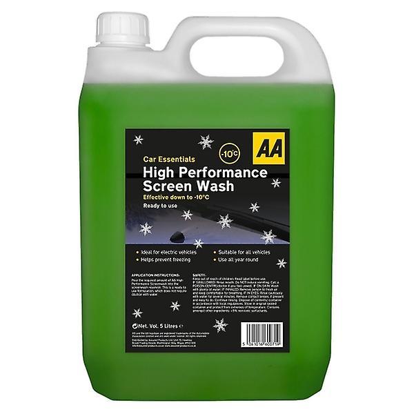 AA Car Essentials AA Winter High Performance Screenwash 5L Effective to -10°C for Electric Cars