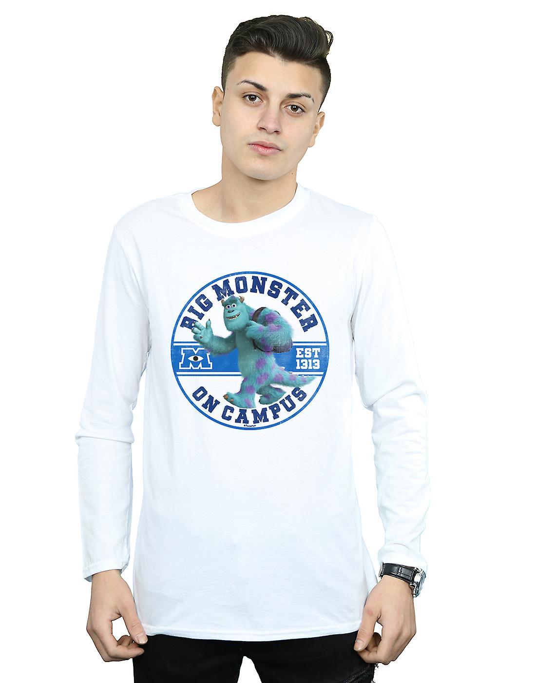 Absolute Cult Disney Men's Monsters University Monster On Campus Long Sleeved T-Shirt White Large