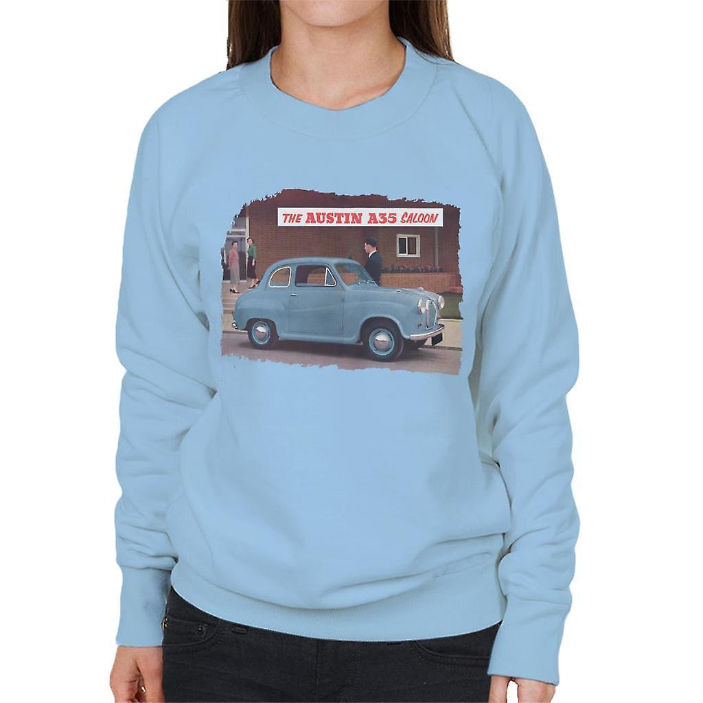 Austin A35 Saloon British Motor Heritage Women's Sweatshirt Sky Blue Medium