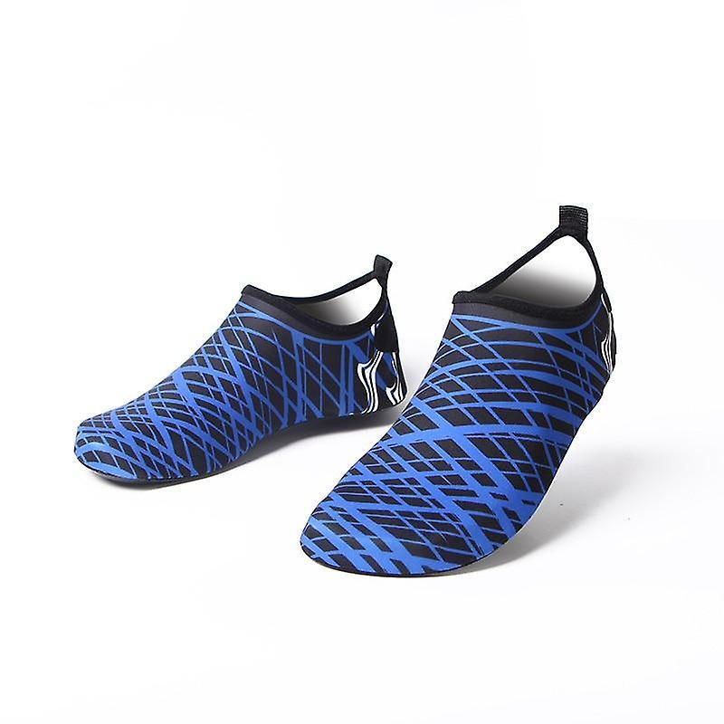 GreenZech Outdoor wading beach shoes swimming surf sea slippers quick-dry aqua-soft foldable Blue stripe 10