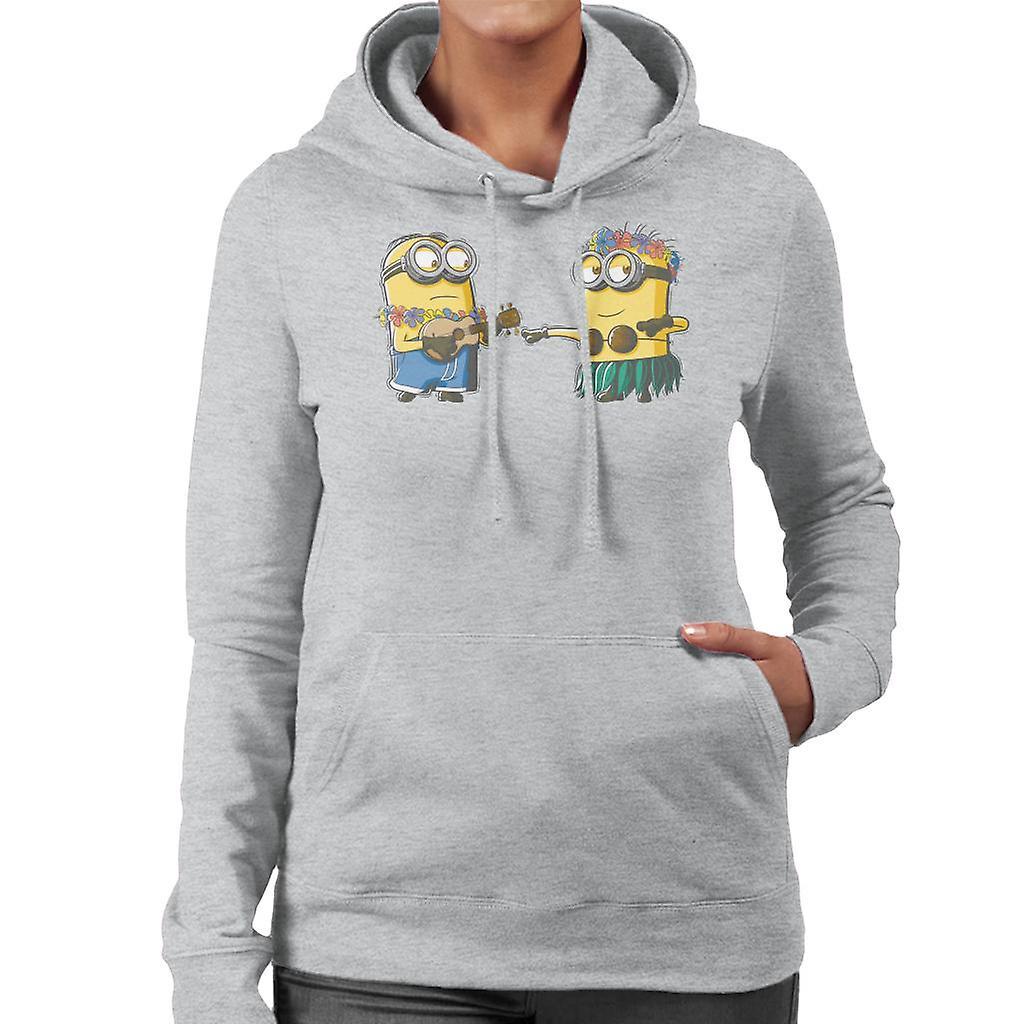 Despicable Me Minions Hula Women's Hooded Sweatshirt Heather Grey XX-Large