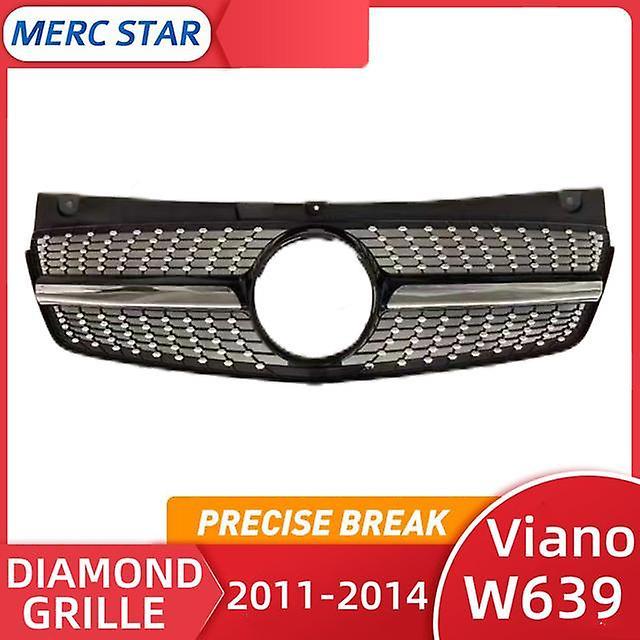 Auto Parts Car Front Racing Facelift Center Grille Bumper Grill For W639 Viano 2006 2007 2008 2009 2010 2011 2012 2013 2014 11-14 Black