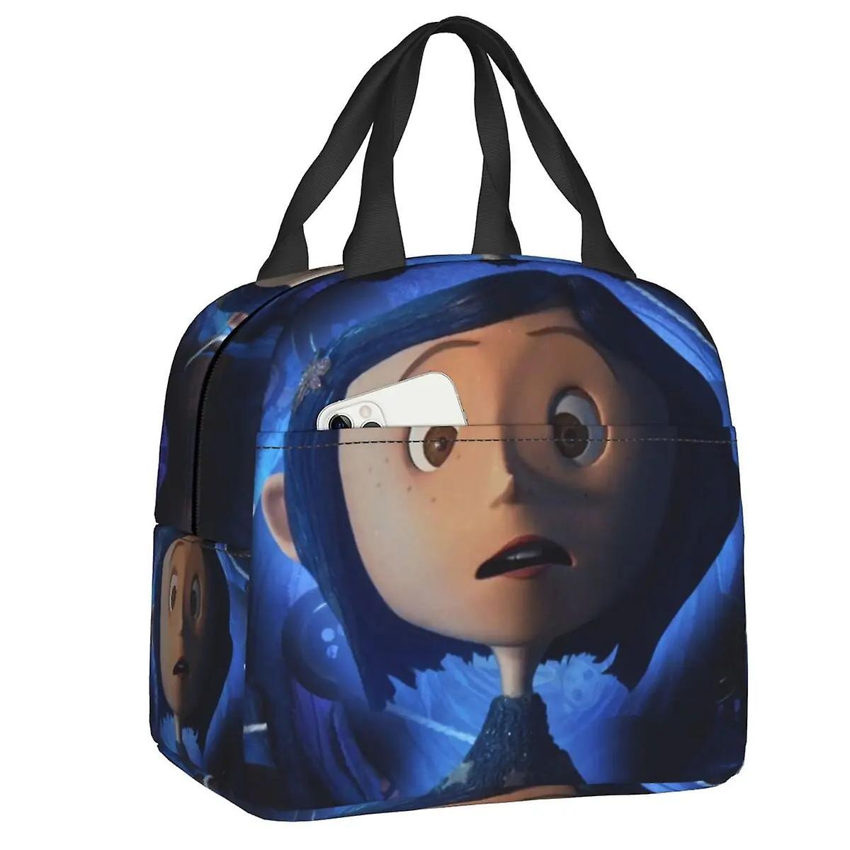 Smytv Coraline Insulated Lunch Bag For School Office Halloween Horror Movie Resuable Thermal Cooler Lunch Box Women Children Food Tote 9 22x20x10cm...