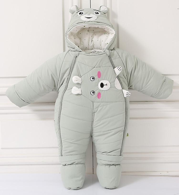 Slowmoose Cold Winter Warm Down Clothing - Newborn Coat Romper Snowsuit 3M / bear green