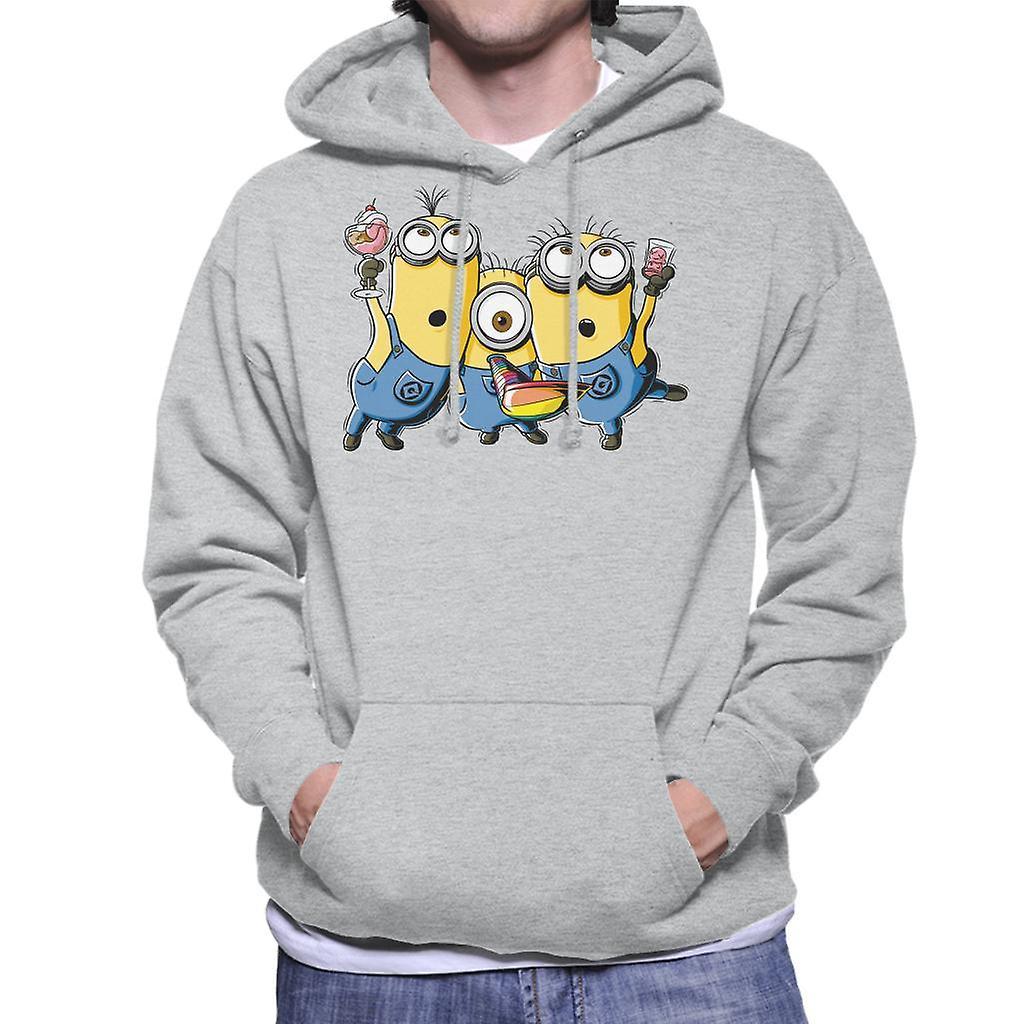 Despicable Me Minions Party Men's Hooded Sweatshirt Heather Grey Large