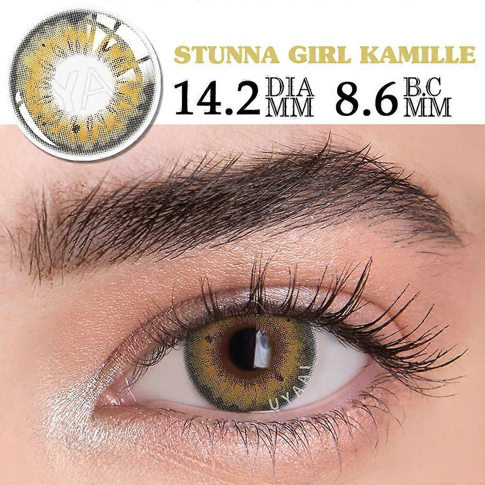 Redkid 2pcs Natural Color Lens Color Contact Lenses for Eye Blue Beauty Contact Lenses Yearly Cosmetic Color Lenses Stunna Girl Kamille