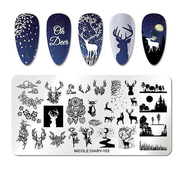 Slowmoose Nail Stamping Marble Plates Image Stamp Templates Geometric Printing Stencil 153