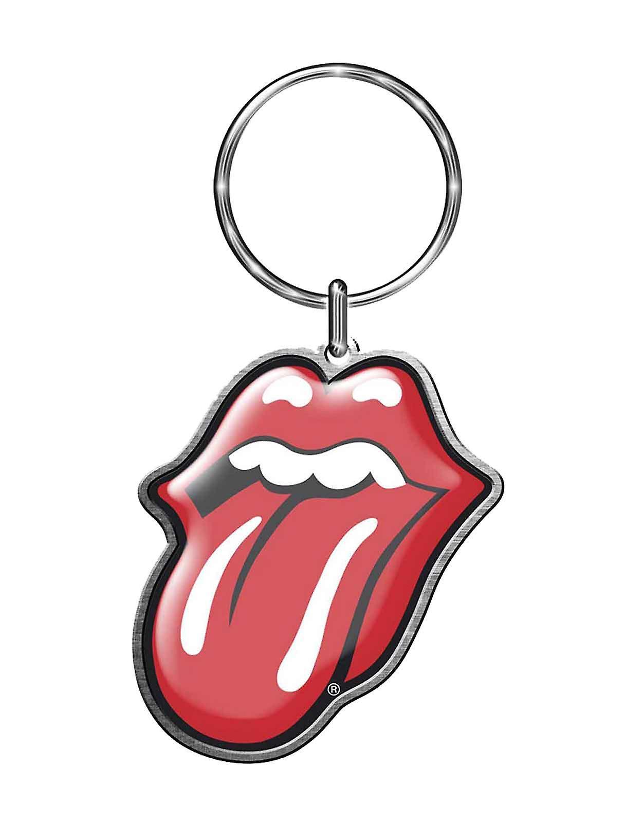 The Rolling Stones Keyring Classic Tongue Keychain Silver ""