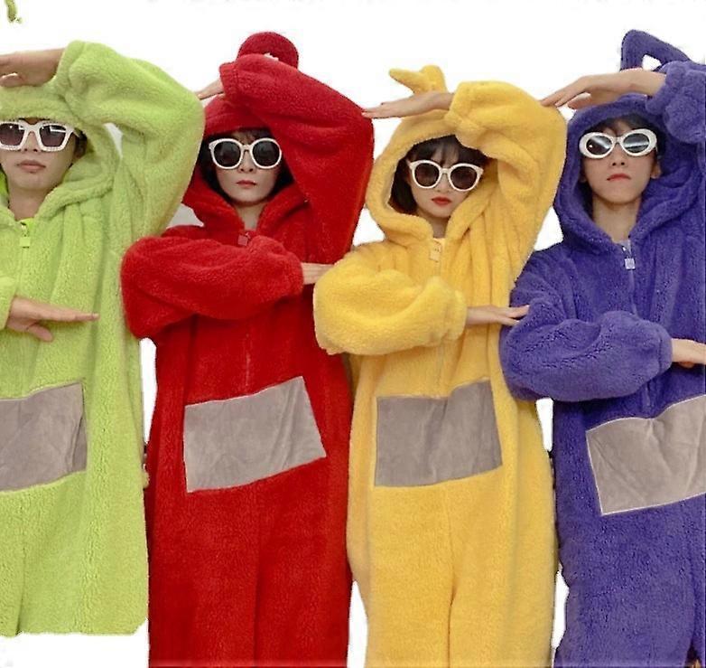 Longzhen Teletubbies Cosplay Costumes For Adult Unisex, Disi Onesies Lala Cosplay Pajamas Pyjamas Animal Sleepwear Jumpsuit Costume Yellow M