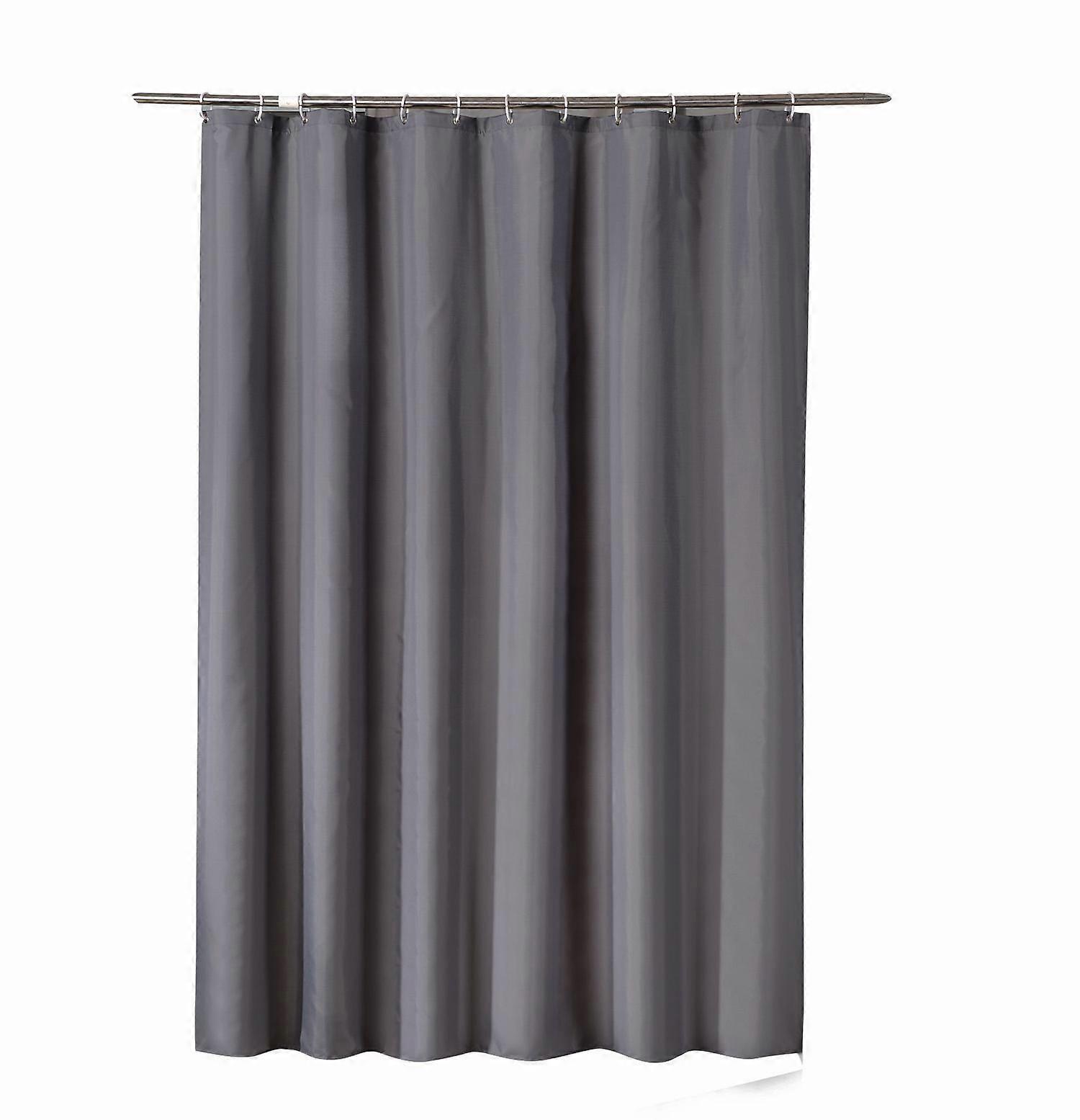 Yuzee 80cm Wide x 180cm Long Deep Gray Shower Curtain, Waterproof Shower Curtain Liner, Bath Curtain With Plastic Curtain Rings