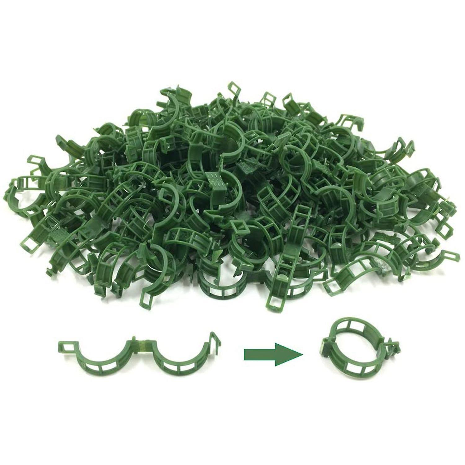 Yuntianzun 200 Pcs Garden Plant Support Clips, Tomato Clips, Trellis Clips, For Cucumber Flower Squash Vine, 1 Green