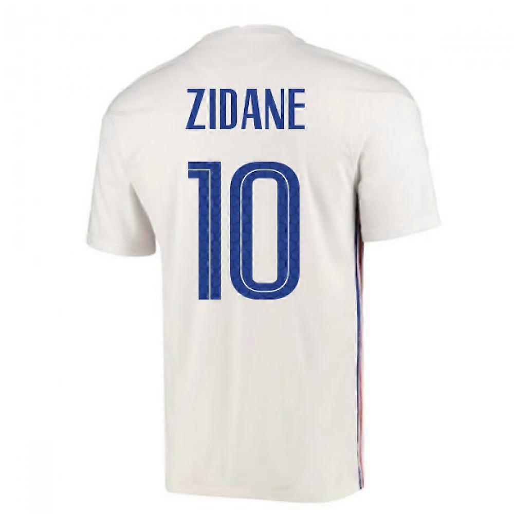 2020-2021 France Away Nike Football Shirt (ZIDANE 10) White M