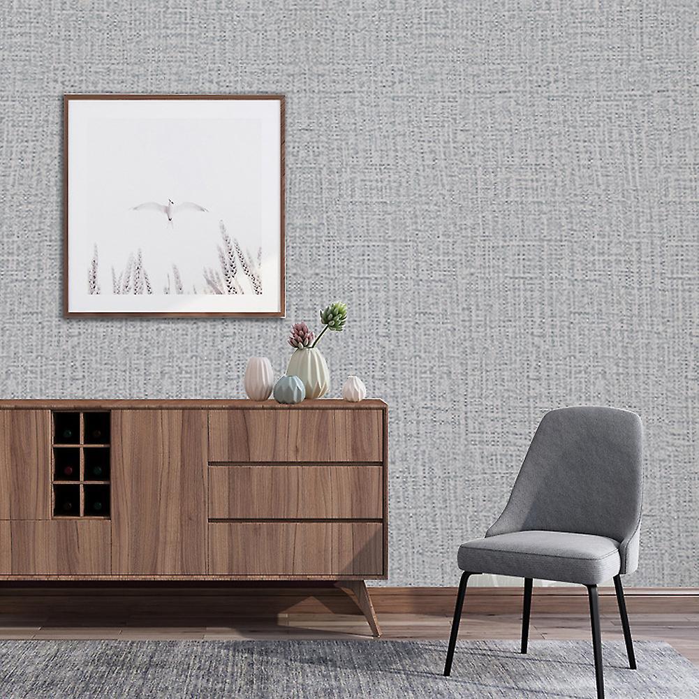 Living And Home Grey Linen Textured PVC Self-adhesive Wallpaper