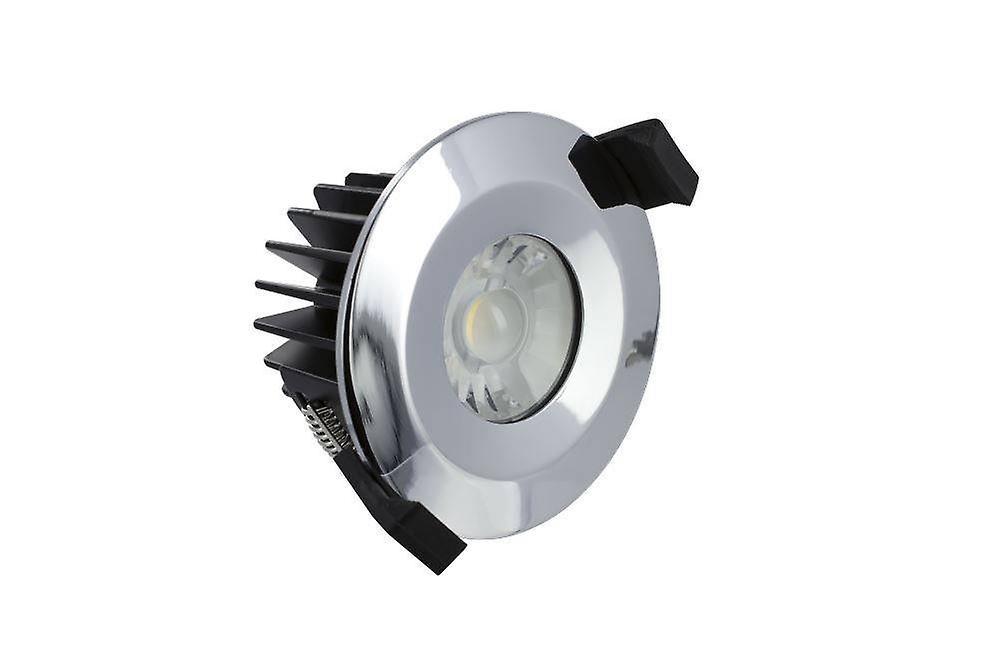 Integral Lighting LED Low Profile IP65 Fire Rated Downlight Recessed Spotlight 6W 3000K 430lm Dimmable Polish Chrome IP65