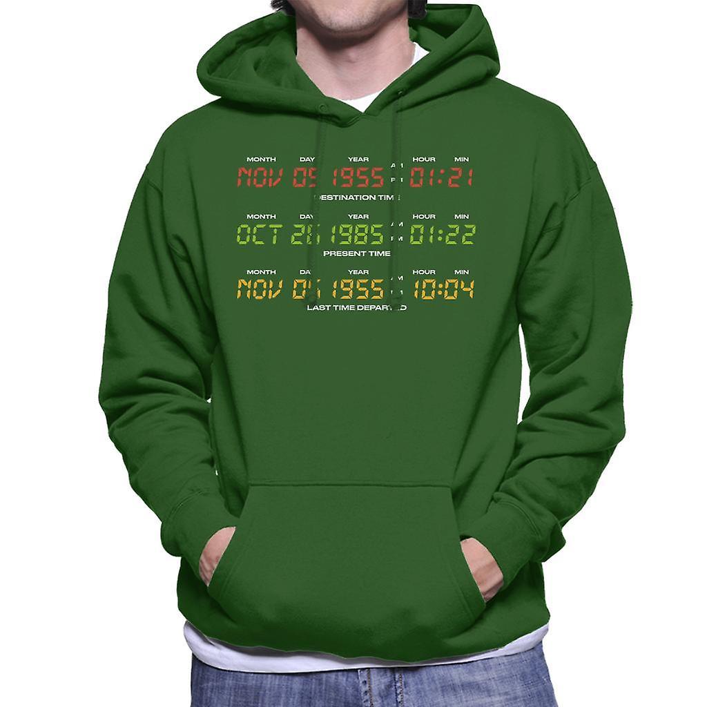 Back to the Future Nov 5 1955 Last Time Departed Men's Hooded Sweatshirt Bottle Green XX-Large