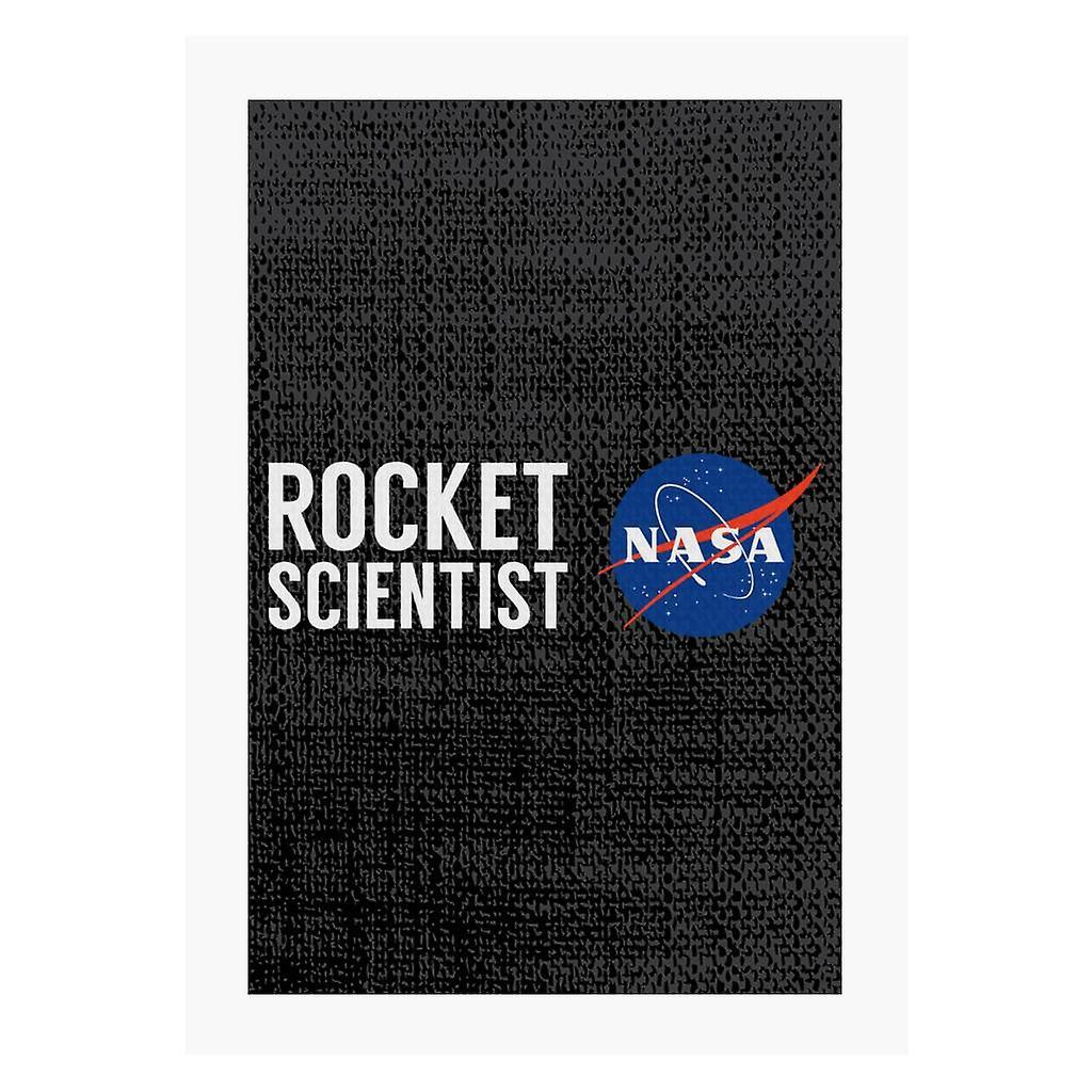 NASA Rocket Scientist A4 Print Black 21cm x 29.7cm