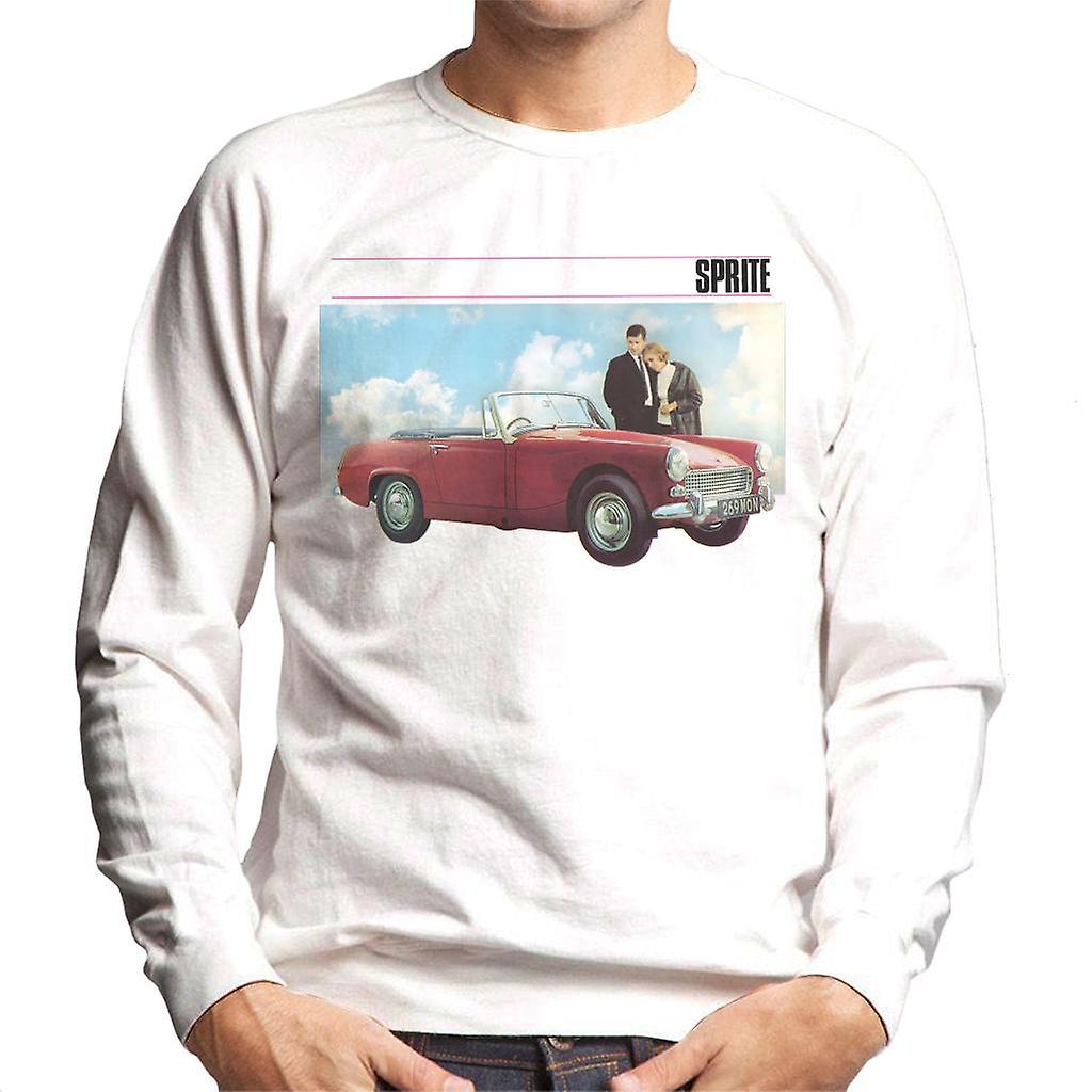 Austin Healey Sprite Mark IV Admired By Couple British Motor Heritage Men's Sweatshirt White X-Large