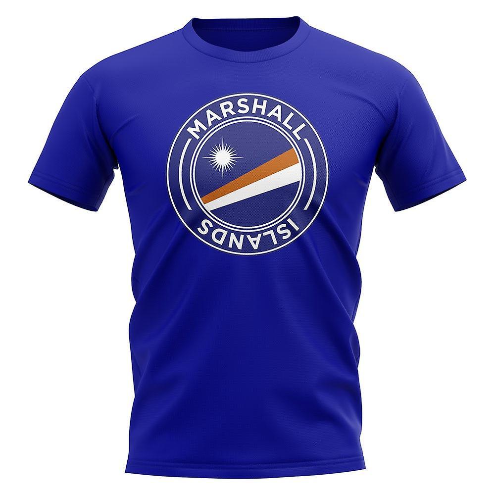 UKSoccerShop Marshall Islands Football Badge T-Shirt (Royal) Blue XLB (12-13 Years)