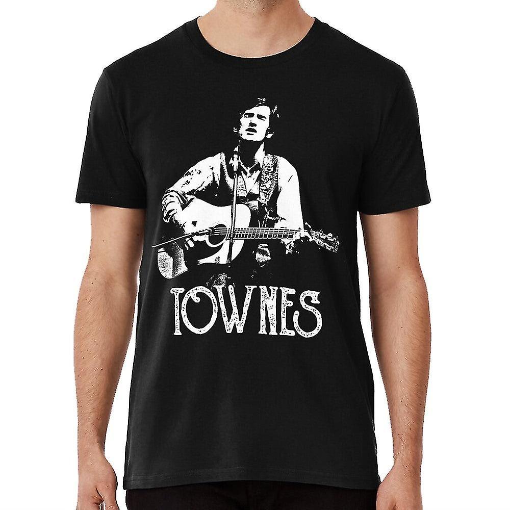 Gildan Townes van zandt - white stencil t-shirt Black L