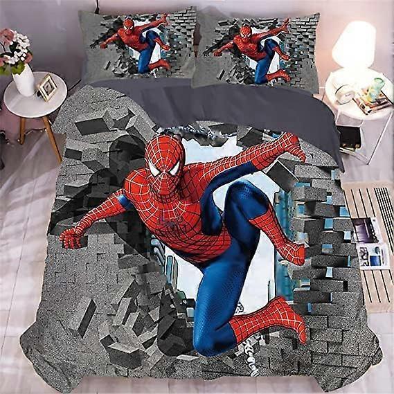 Kerota Marvel Comics Avengers Bedding Set, Iron Man, Spiderman, Hulk, Captain America Pattern with Duvet Cover and Pillowcase, Children's Duvet Cov...