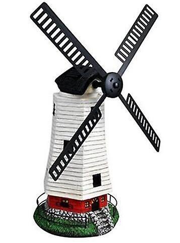 Ajhjn Garden Ornament Windmill, Waterproof Solar Powered Automatic Windmill With Led Light For Garden Ornament