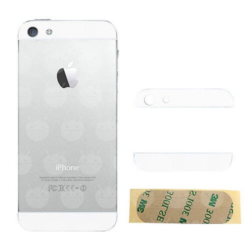 iParts4u White Rear Top and Bottom Glass Inserts For iPhone 5S