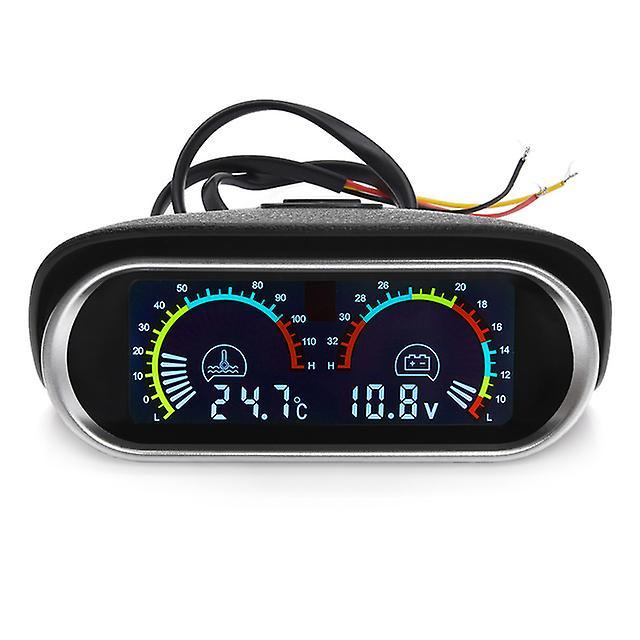 Universal 2 In 1 Water Temperature Gauges Voltmeter With 10mm Temp Sensor Digital Oil Pressure Meter Fit For 12v/24v Car Truck 2 in 1 Volt