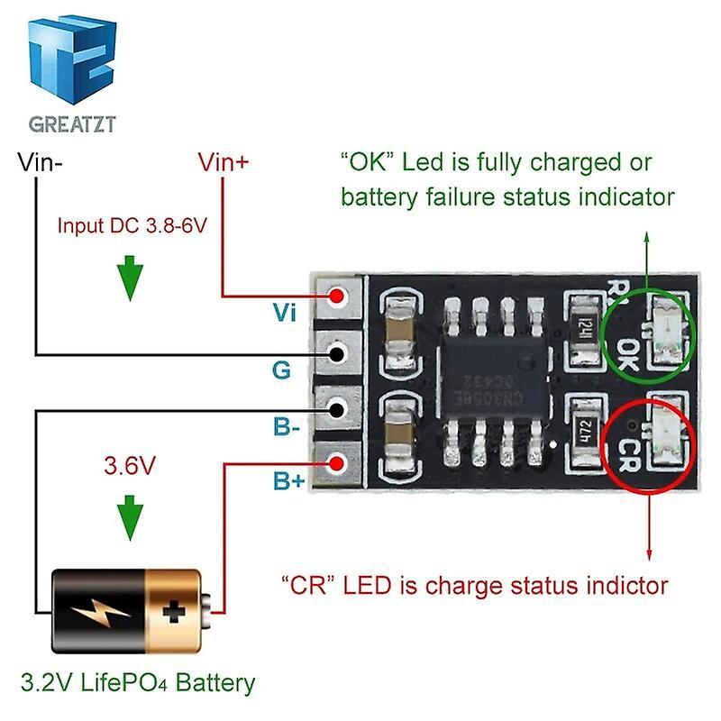 Jiechannel Dedicated 3.2v Lifepo4 Battery Charger Module 3.6v 1a Cv/ Cc Wtih Overvoltage Protection Automatic Recharge Low-power Sleep Mod 5pcs