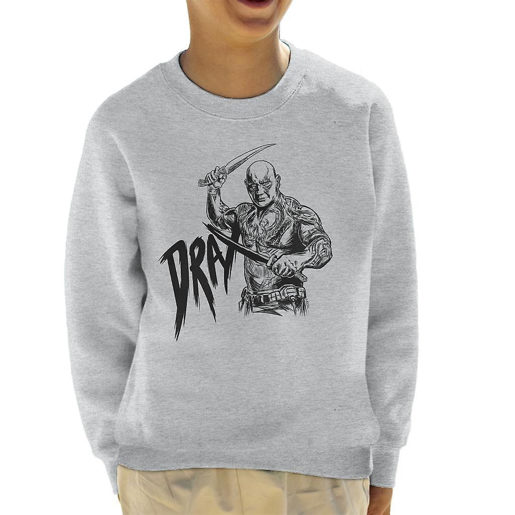 Marvel Guardians Of The Galaxy Vol 2 Drax The Destroyer Kid's Sweatshirt Heather Grey X-Large (12-13 yrs)