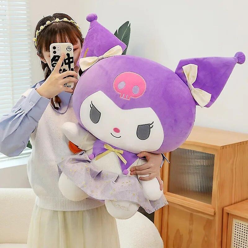 Jiechannel 50cm  Hello Kitty Melody Kuromi Plush Toy Big Kawaii KT Cat Plushies Soft Stuffed Rag Doll Cartoon Sofa Pillow Xmas Gift