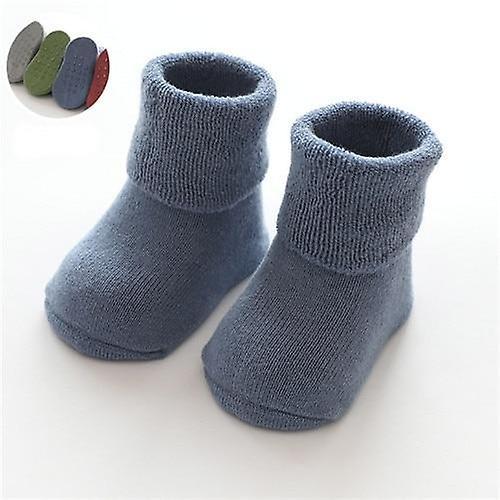 Slowmoose Anti Slip, Winter Warm Thick Socks For Newborn Blue