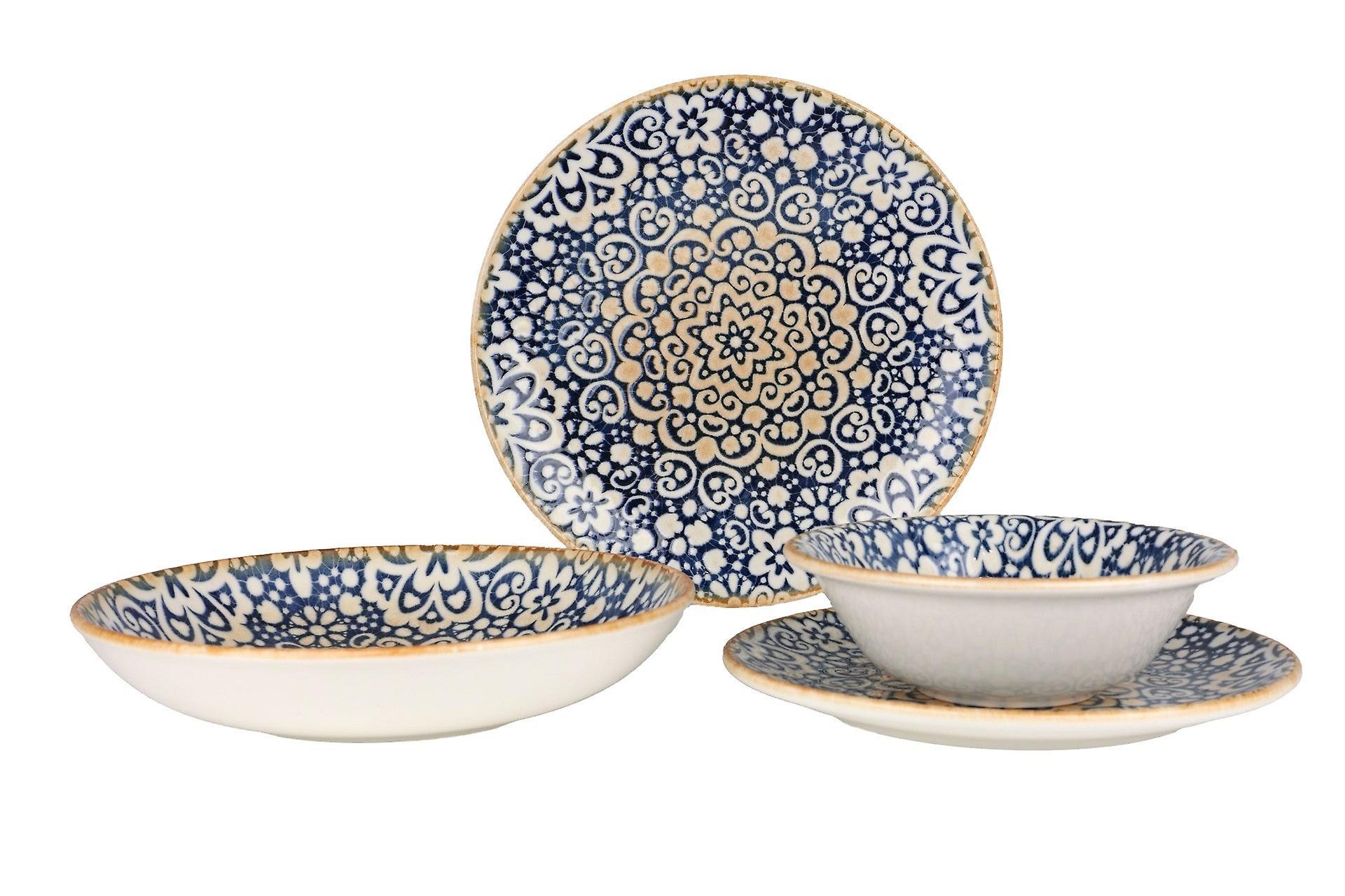 Bonna Dinnerware Set (Small) - Alhambra - 24 pieces - 6 persons - Porcelain Blue