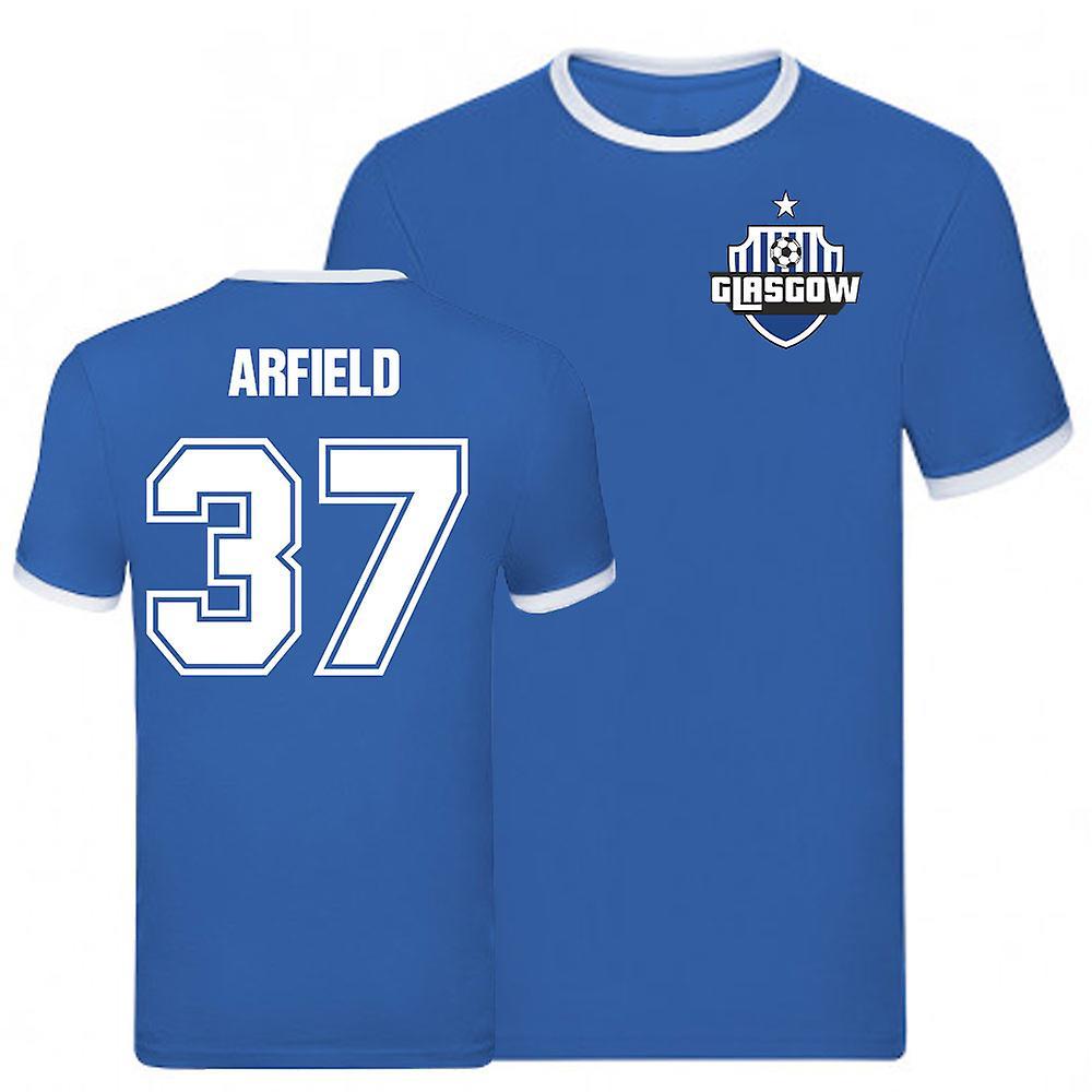 UKSoccerShop Scott Arfield Rangers ringer Tee (Blue) Medium (38-40 inch)