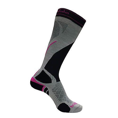 Bridgedale Ski Light Weight Sock Womens Merino Wool Spander High Quality Silver/Black L