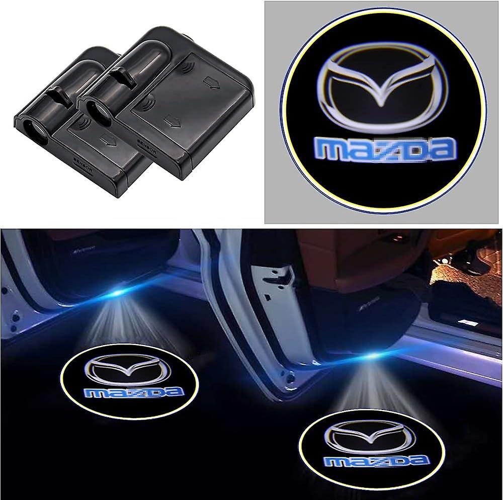 Heyone 2pcs For Mazda Wireless Car Door Logo Light Led Hd Welcome Courtesy Ghost Shadow Projector Lamp Fit For Mazda Cars