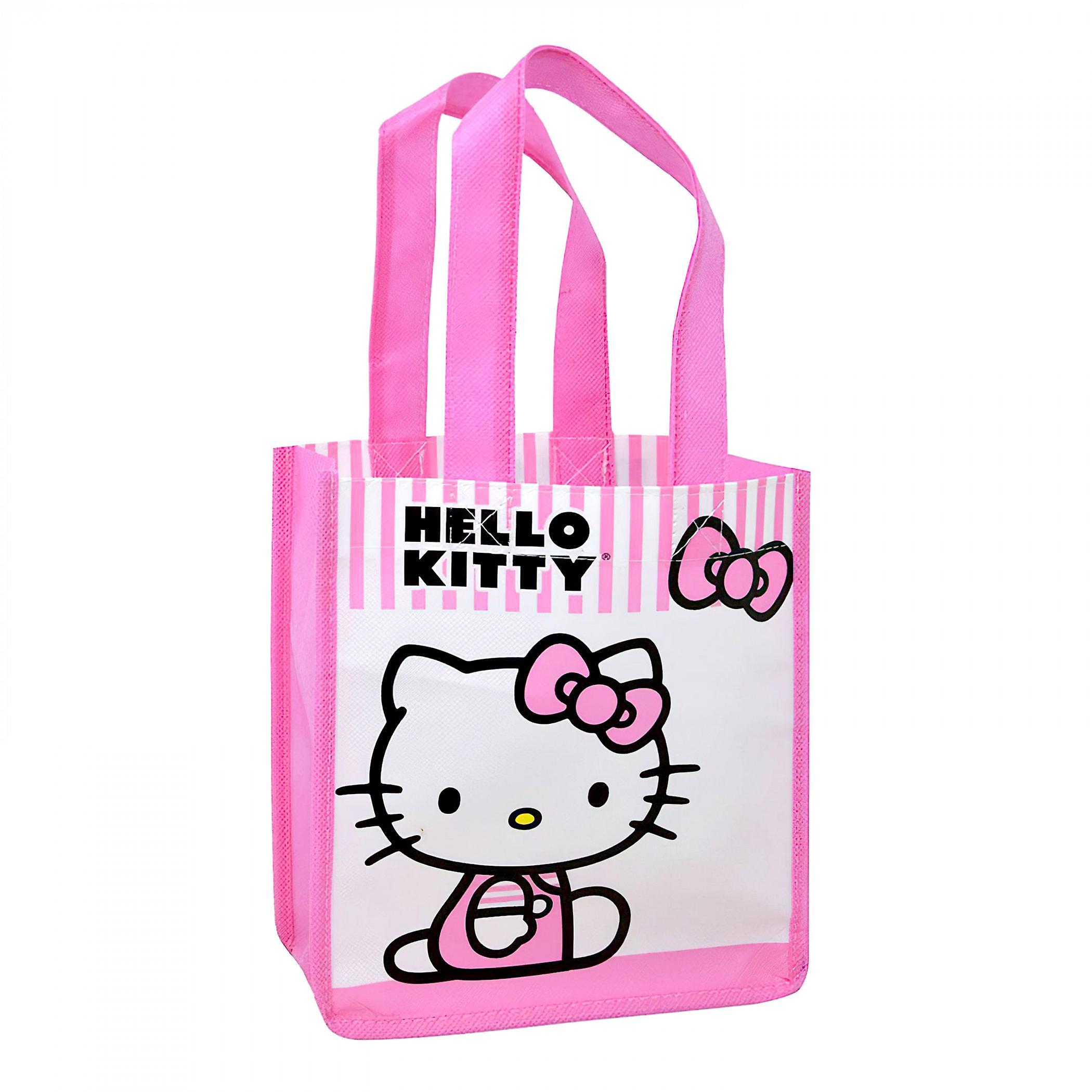 Cartoons Hello Kitty Pretty In Pink Eco Friendly Woven Tote Bag