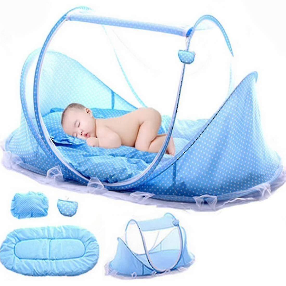 Sszfv Baby Travel Cot, Pop Up Travel Cot For Baby Foldable Cot--blue