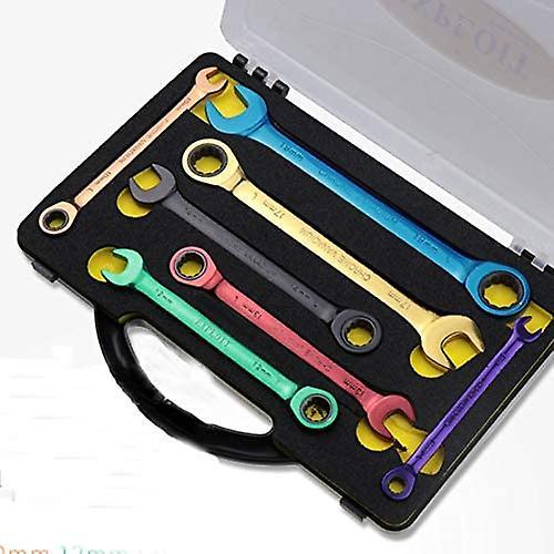 Sakee Color Ratchet Spanner Dual Purpose Multi-Function Movable Spanner Hand Tools Set 8-19mm (Size : 8mm)