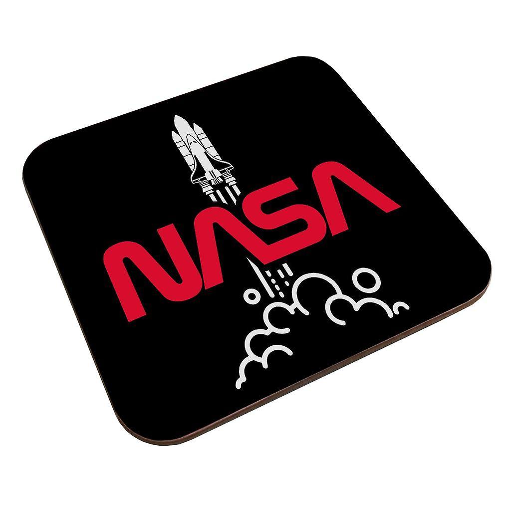 NASA Shuttle Launch Logo Coaster Black 9 x 9 cm