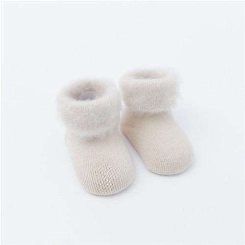 Slowmoose Winter Thick Warm Cotton Socks For Baby / Beige 12M