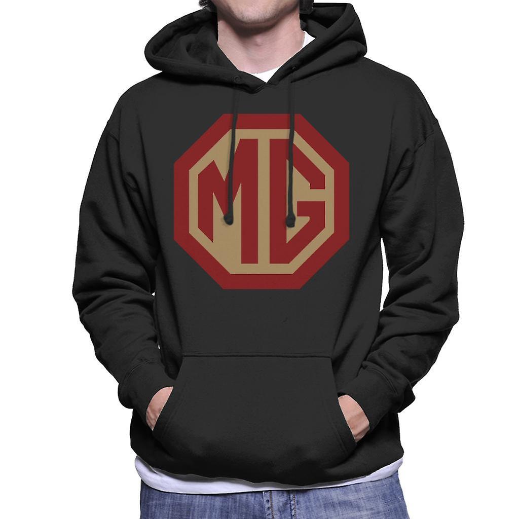 MG Red And Gold Logo British Motor Heritage Men's Hooded Sweatshirt Black Medium