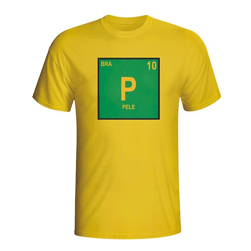 Gildan Pele Brazil Periodic Table T-shirt (yellow) - Kids XLB (12-13 Years)