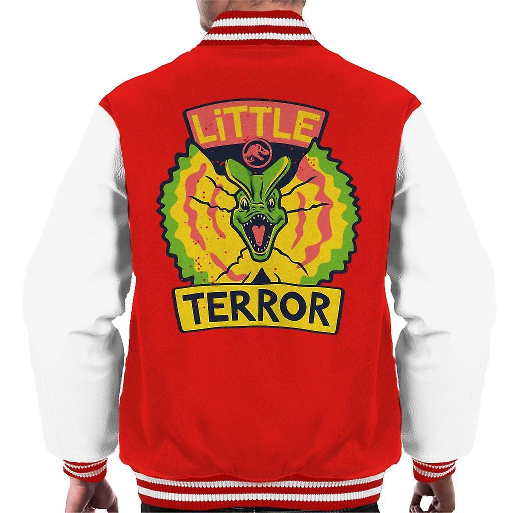 Jurassic Park Dilophosaurus Little Terror Men's Varsity Jacket Red/White X-Large