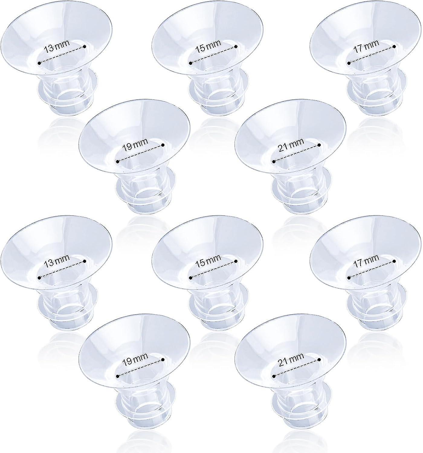 Generic 10pcs Flange Inserts, 13/15/17/19/21mm Silicone Breast Pump Flange Insert Wearable Breast Pump Accessories Compatible With Medela/spectra/t..